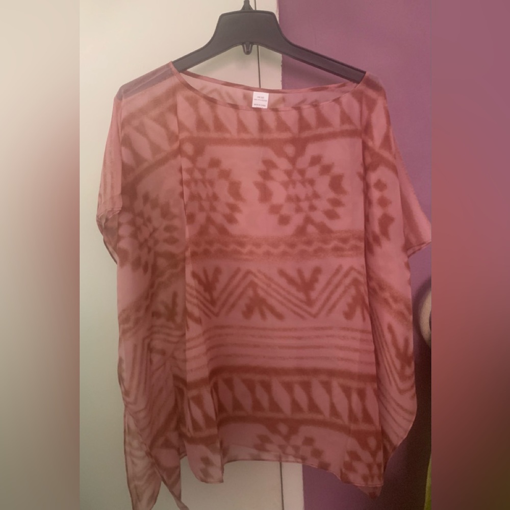 Rikka sheer poncho shirt OS
